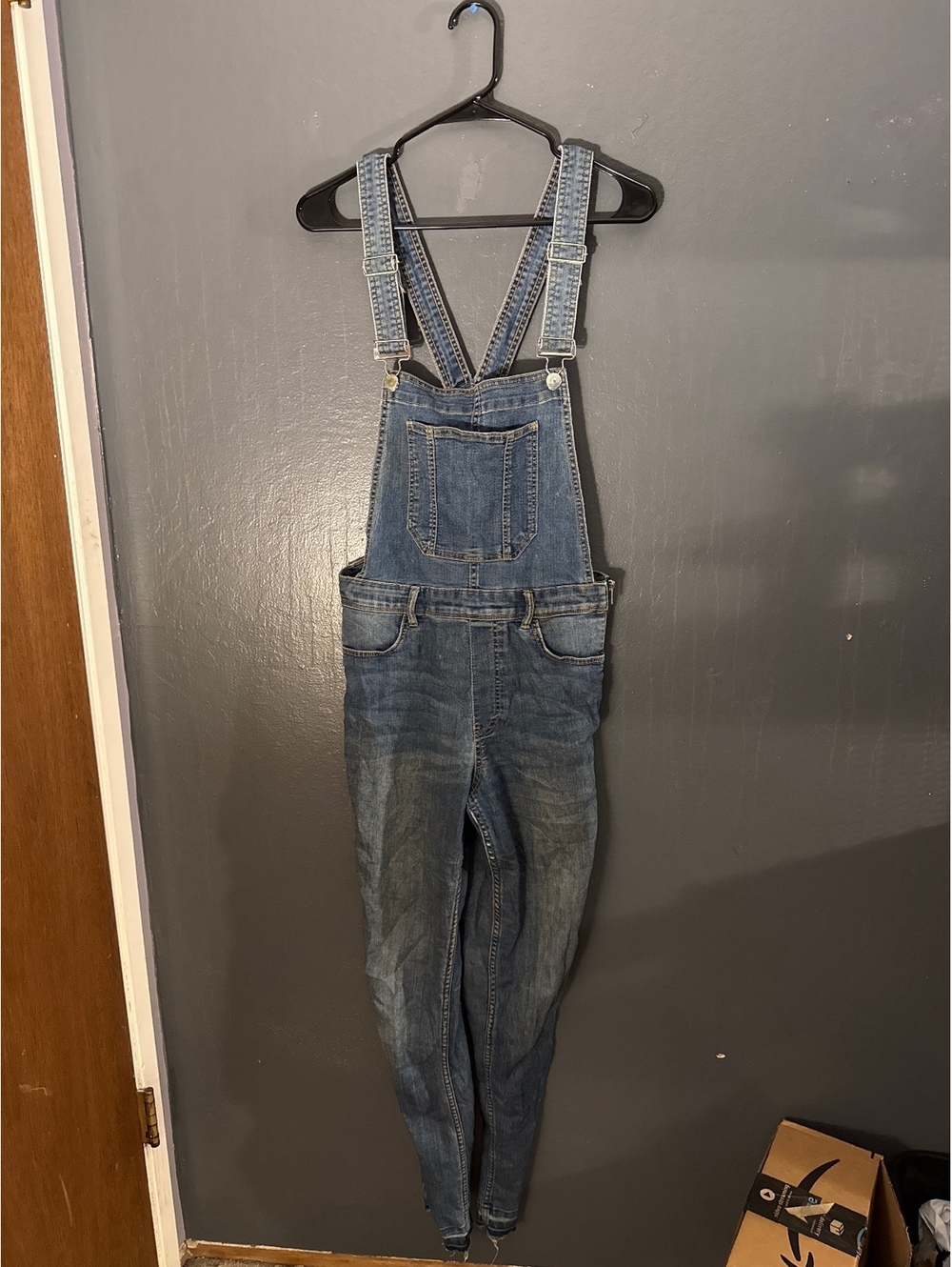 Divided Women's Blue Denim Skinny Overalls